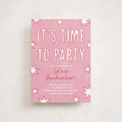 "Starry Celebration" - Graduation Party Invitations in Cotton Candy by Kercia Jane - Front