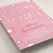 "Starry Celebration" - Graduation Party Invitations in Cotton Candy by Kercia Jane - Detail