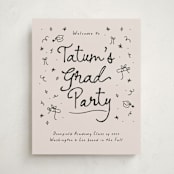 "Illustrated Grad" - Graduation Welcome Signs in Onyx by Ashley Iwafuchi - Front
