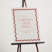 "Fun Border Frame" - Graduation Welcome Signs in Ruby by Jackie Crawford - In Use