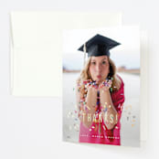 "It's Party Time" - Graduation Thank You Cards in Quartz by Kristie Kern - Front