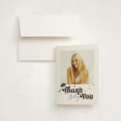 "Grad party type" - Graduation Thank You Cards in Cotton by Creo Study - Front