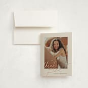 "Simply Side Scripted" - Graduation Thank You Cards in Latte by Jackie Crawford - Front