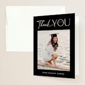"Timeline" - Graduation Thank You Cards in Ink by Carolyn MacLaren - Front