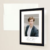 "Classic Edge" - Graduation Thank You Cards in Midnight by Nicole Walsh - Front