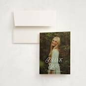"Chic Name" - Graduation Thank You Cards in Cloud by Carolyn MacLaren - Front