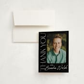 "Distinguished" - Graduation Thank You Cards in Eclipse by Everett Paper Goods - Front