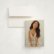 "Typeset" - Graduation Thank You Cards in Dove by Erin L. Wilson - Front