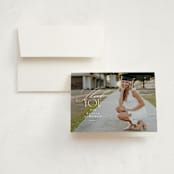 "classic party" - Graduation Thank You Cards in Cotton by Creo Study - Front