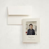 "Scales of Justice" - Graduation Thank You Cards in Ink by Hudson meet Rose - Front