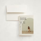 "Geo Duo" - Graduation Thank You Cards in Snow by Pixel and Hank - Front
