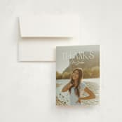 "Sure Thing" - Graduation Thank You Cards in Waterlily by Owl and Toad - Front