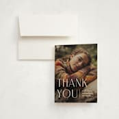 "Contemplate" - Graduation Thank You Cards in Snowberry by Pixel and Hank - Front