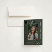 "Numbered" - Graduation Thank You Cards in Ivy by Kelly Schmidt - Front