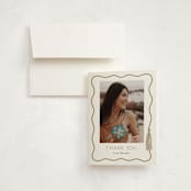 "Tassel Scallop" - Graduation Thank You Cards in Snow by Susan Zinader - Front
