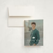 "Academy" - Graduation Thank You Cards in Pearl by Jennifer Postorino - Front