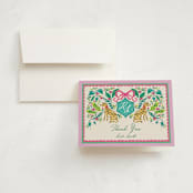 "Whimsical Hand Illustrated Crest" - Graduation Thank You Cards in Peony by Jackie Crawford - Front