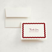 "Augusta" - Graduation Thank You Cards in Crimson by Megan Davis - Front