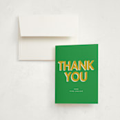 "Bold Initials" - Graduation Thank You Cards in Grass by mo kelley - Front