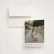 "Elegance" - Graduation Thank You Cards in Cloud by Nicole Walsh - Front