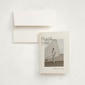 "Margins" - Graduation Thank You Cards in Onyx by Pixel and Hank - Front