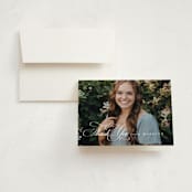 "With a flourish" - Graduation Thank You Cards in Salt by Lea Delaveris - Front