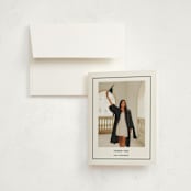 "Cap Frame" - Graduation Thank You Cards in Noir by Annie Shapiro - Front