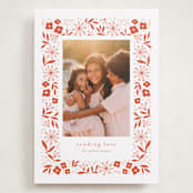 "Flora Frame" - Valentine's Day Cards in Poppy by Laura Hankins - Front