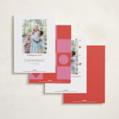 "XO Blocks" - Valentine's Day Cards in Strawberry by Maria Alou - Back of Card Options
