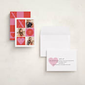 "XO Blocks" - Valentine's Day Cards in Strawberry by Maria Alou - Assembled