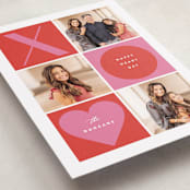 "XO Blocks" - Valentine's Day Cards in Strawberry by Maria Alou - Detail