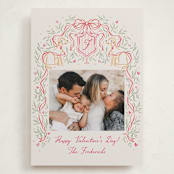 "Valentine Crest" - Valentine's Day Cards in Latte by Jackie Crawford - Front