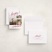 "Tri-photo Happy Holidays" - Valentine's Day Cards in Rose by Elsa Duncan - Assembled