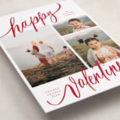 "Tri-photo Happy Holidays" - Valentine's Day Cards in Rose by Elsa Duncan - Detail