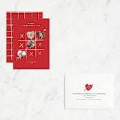 "Tic Tac Toe" - Valentine's Day Cards in Ruby by Jennifer Lew - Assembled