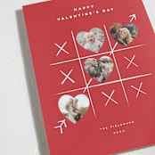 "Tic Tac Toe" - Valentine's Day Cards in Ruby by Jennifer Lew - Detail