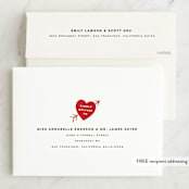 "Tic Tac Toe" - Valentine's Day Cards in Ruby by Jennifer Lew - FREE Recipient Addressing