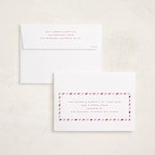 "Candy Stripes" - Valentine's Day Cards in Cherry by Kristie Kern - FREE Recipient Addressing