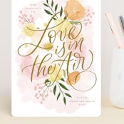 "Flowers and Love" - Valentine's Day Cards in Coral by Erin German - Front