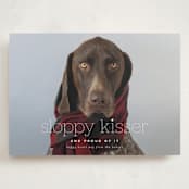 "sloppy kisser" - Valentine's Day Cards in Cream by Laura Hamm - Front