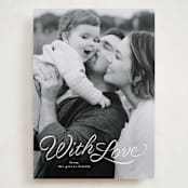 "Ribbon script" - Valentine's Day Cards in Snow by Lea Delaveris - Front