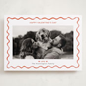 "handdrawn wavy border" - Valentine's Day Cards in Cotton by Cass Loh - Front