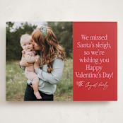 "Missed the Sleigh" - Valentine's Day Cards in Apple by Jackie Crawford - Front