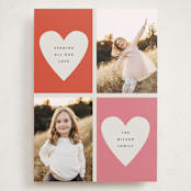 "Double Hearts" - Valentine's Day Cards in Strawberry by Kelly Watkins - Front