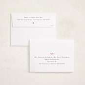 "Little Hearts & Bows" - Valentine's Day Cards in Cherry by Maria Alou - FREE Recipient Addressing