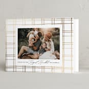 "Modern Plaid" - Hanukkah Cards in Cloud by Carolyn Nicks - Folded Card