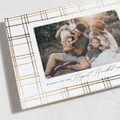 "Modern Plaid" - Hanukkah Cards in Cloud by Carolyn Nicks - Detail