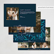 "Sending holiday happiness" - Hanukkah Cards in Navy by Jackie Crawford - Back of Card Options