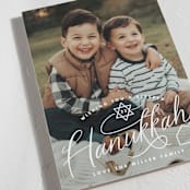 "hanukkah hand lettering" - Hanukkah Cards in Snow by Becky Nimoy - Detail