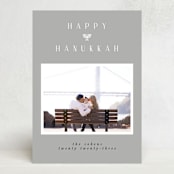 "Modern Menorah" - Hanukkah Cards in Slate by Maja Cunningham - Front